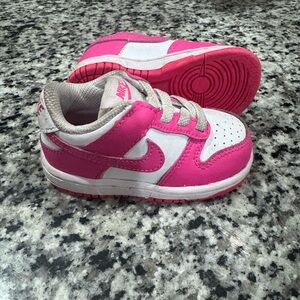 Nike Kids Hot Pink and White Low-Top Sneakers